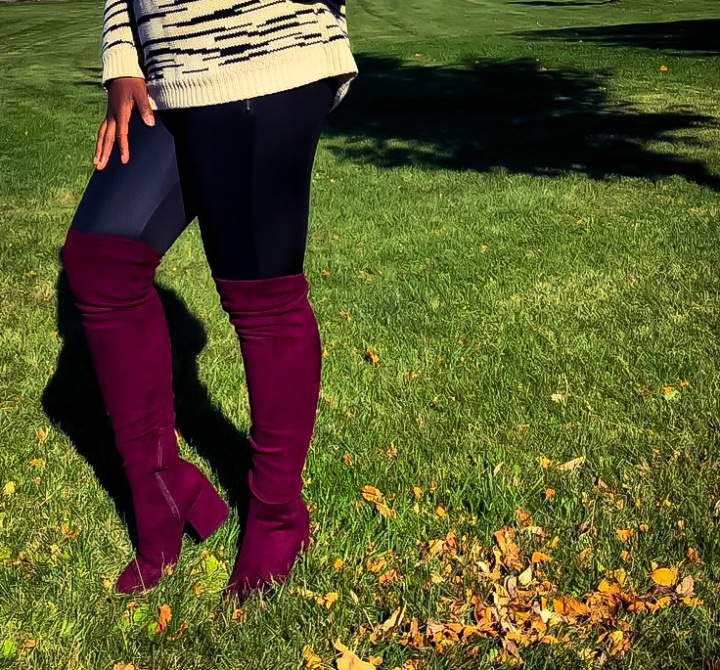 Burgundy Knee-high boots